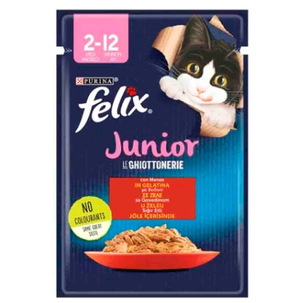Purina Felix Sığır Eti Yaş Yavru Kedi Maması 85 Gr ürün görseli 1