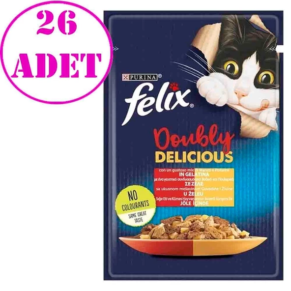 Felix Sığır Etli ve Kümes Hayvanlı Kedi Pouch 85 gr 26 AD ürün görseli 1