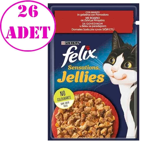 Purina Felix Sığır Eti ve Domates Soslu Yaş Kedi Maması 85 Gr 26 AD ürün görseli 1