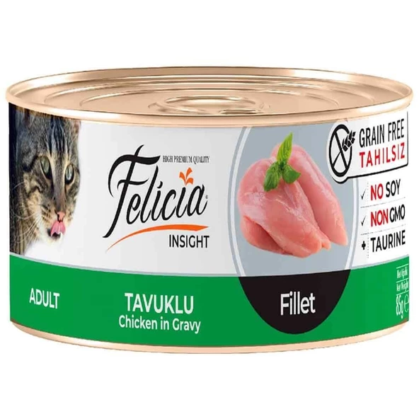 Felicia Tahılsız Tavuk Filetolu Yaş Kedi Maması 85 Gr ürün görseli 1