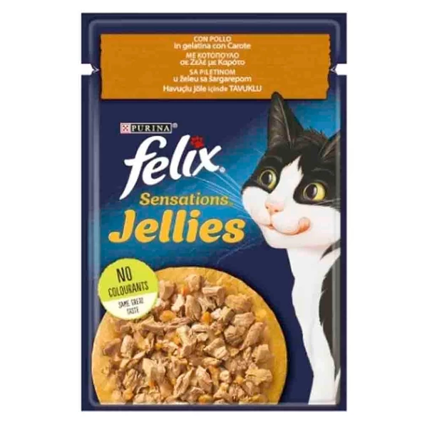 Felix Sensations Tavuklu ve Havuçlu Yaş Kedi Maması 85 gr ürün görseli 1