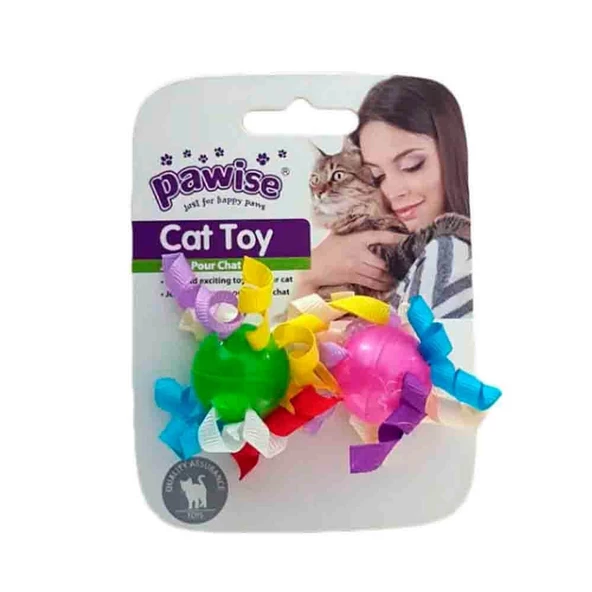 Pawise Kurdeleli Top Kedi Oyuncağı 2 Adet ürün görseli 1