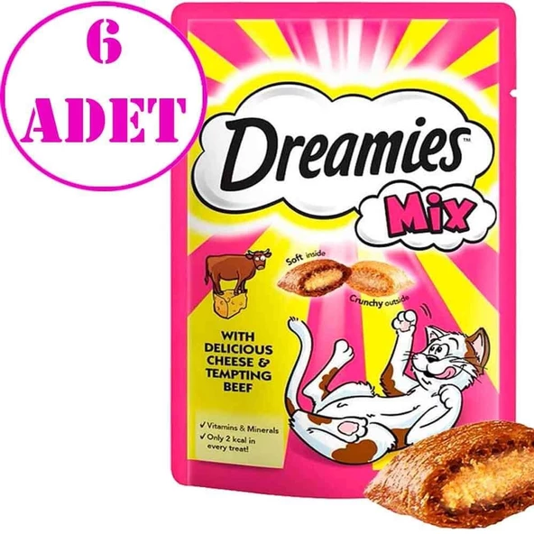Dreamies Kedi Ödül Mix Sığır Etli Ve Peynirli 60 gr 6 AD ürün görseli 1