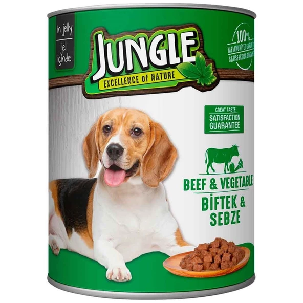 Jungle Köpek Konservesi Biftekli Sebzeli 415 GR - Resim 2