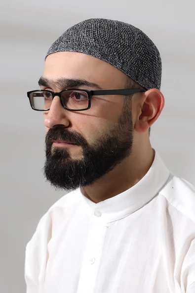 Melanj Dantel Detaylı Örme Gold Namaz Takkesi ürün görseli 1