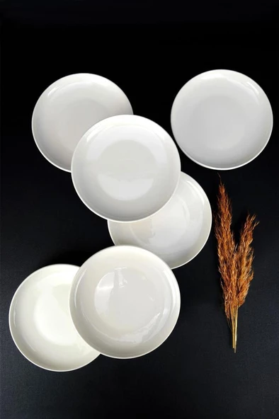 Digithome Semazen 6’lı Porselen Pasta ve Sunum Tabağı Seti 17 Cm Krem - TL4054475 C320.003 ürün görseli 1