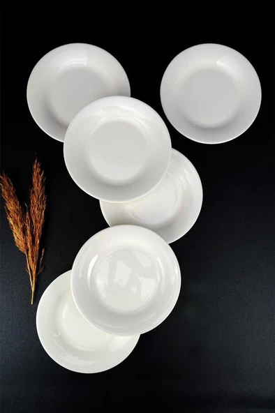 Digithome İstanbul 6’lı Porselen Pasta ve Sunum Tabağı Seti 19 Cm Krem - TL4036327 C320.003 ürün görseli 1