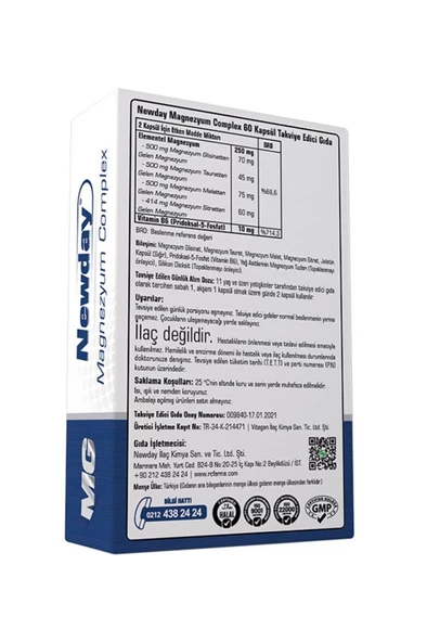 Newday Magnezyum Complex Vitamin B6, 60 Kapsül - Resim 2