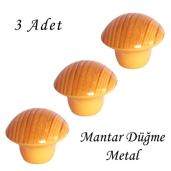 3 Adet Açık Kayın Mantar Düğme Kulp Mobilya Çekmece Dolap Kapak Kulbu Metal Kulp Aksesuarları Vidalı ürün görseli 1