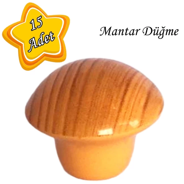 15 Adet Açık Kayın Mantar Düğme Kulp Mobilya Çekmece Dolap Kapak Kulbu Metal Kulp Aksesuarları Vidalı ürün görseli 1