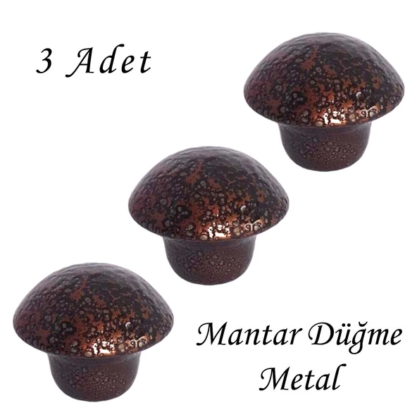 3 Adet Bakır Mantar Düğme Kulp Mobilya Çekmece Dolap Kapak Kulbu Metal Kulp Aksesuarları Vidalı ürün görseli 1