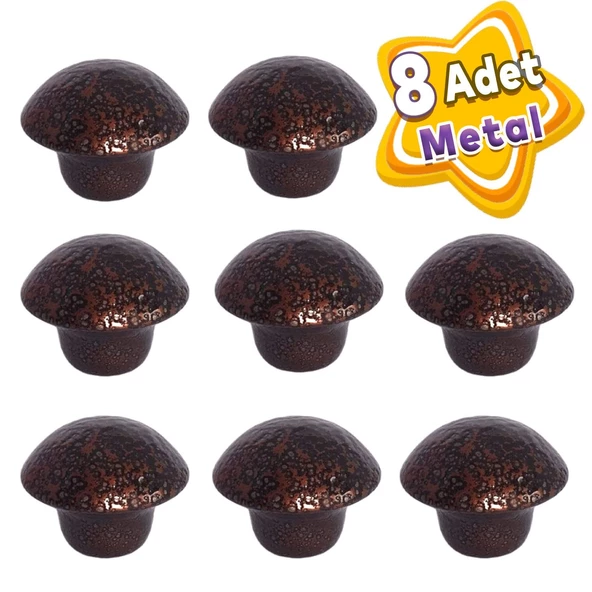 8 Adet Bakır Mantar Düğme Kulp Mobilya Çekmece Dolap Kapak Kulbu Metal Kulp Aksesuarları Vidalı ürün görseli 1
