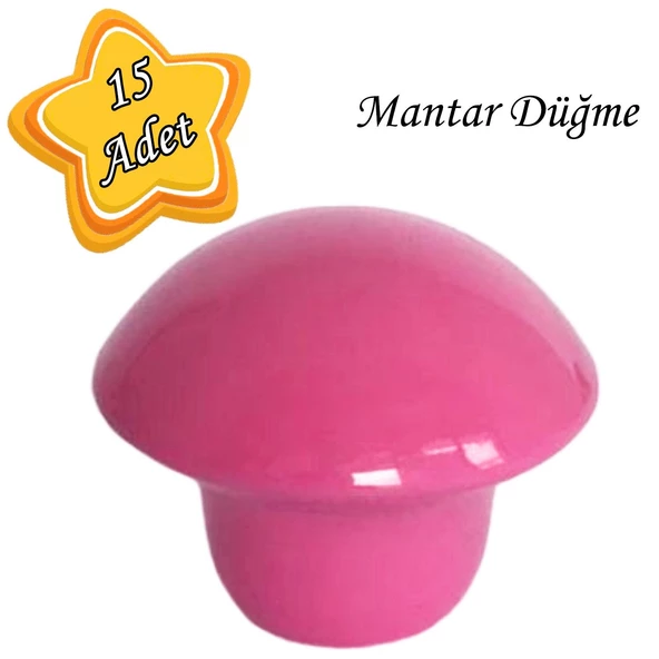 15 Adet Pembe Mantar Düğme Kulp Çocuk Bebek Mobilya Çekmece Dolap Kapak Kulbu Metal Kulp Aksesuarları Vidalı ürün görseli 1