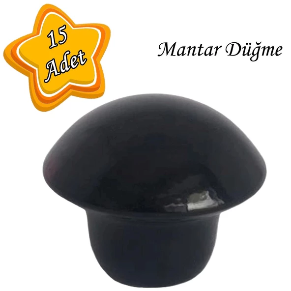 15 Adet Siyah Mantar Düğme Kulp Mobilya Çekmece Dolap Kapak Kulbu Metal Kulp Aksesuarları Vidalı ürün görseli 1