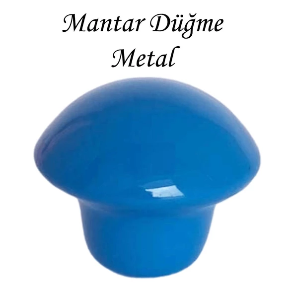 Mavi Mantar Düğme Kulp Çocuk Bebek Mobilya Çekmece Dolap Kapak Kulbu Metal Kulp Aksesuarları Vidalı ürün görseli 1