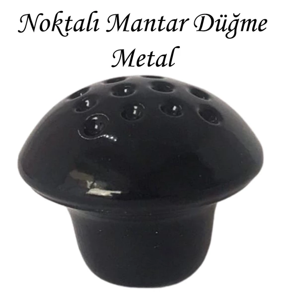 Siyah Noktalı Mantar Düğme Kulp Mobilya Çekmece Dolap Kapak Kulbu Metal Kulp Aksesuarları Vidalı ürün görseli 1