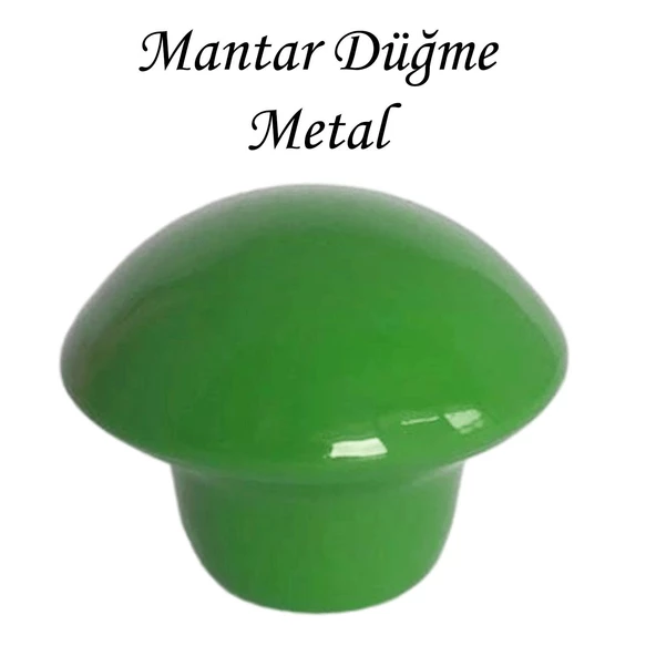 Yeşil Mantar Düğme Kulp Çocuk Bebek Mobilya Çekmece Dolap Kapak Kulbu Metal Kulp Aksesuarları Vidalı ürün görseli 1