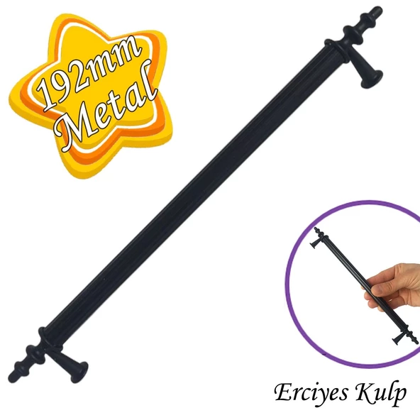 Erciyes kulp Siyah 192 mm Kulp Mobilya Mutfak Dolabı Çekmece Dolap Kapak Kulpu Kulbu Metal Kulpları ürün görseli 1