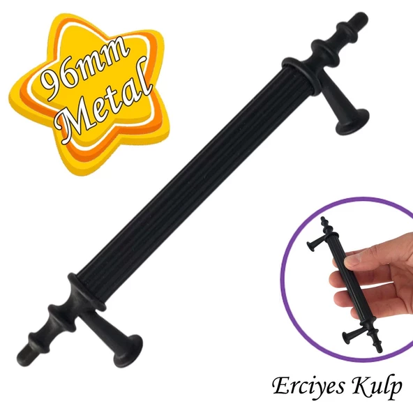 Erciyes kulp Siyah 96 mm Kulp Mobilya Mutfak Dolabı Çekmece Dolap Kapak Kulpu Kulbu Metal Kulpları ürün görseli 1
