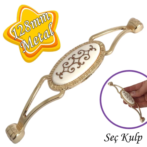 Seç kulp Altın Gold 128 mm Kulp Mobilya Mutfak Dolabı Çekmece Dolap Kapak Kulpu Kulbu Metal Kulpları ürün görseli 1
