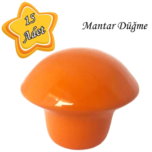 15 Adet Turuncu Mantar Düğme Kulp Çocuk Bebek Mobilya Çekmece Dolap Kapak Kulbu Metal Kulp Aksesuarları Vidalı ürün görseli 1