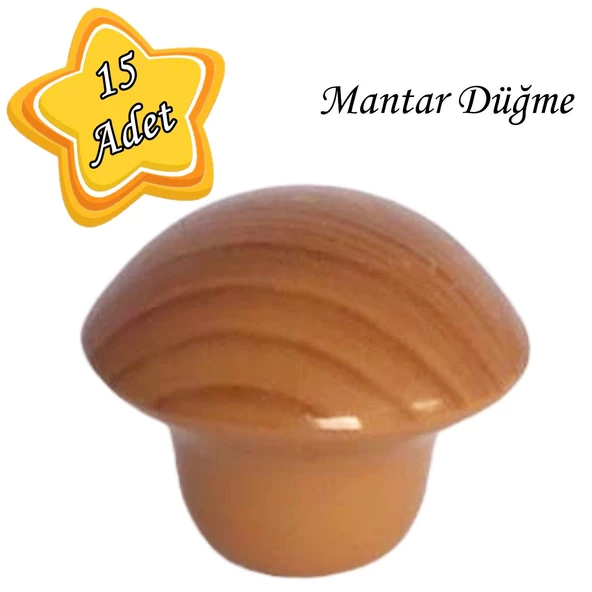 15 Adet Kayın Mantar Düğme Kulp Mobilya Çekmece Dolap Kapak Kulbu Metal Kulp Aksesuarları Vidalı ürün görseli 1