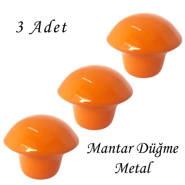 3 Adet Turuncu Mantar Düğme Kulp Çocuk Bebek Mobilya Çekmece Dolap Kapak Kulbu Metal Kulp Aksesuarları Vidalı ürün görseli 1
