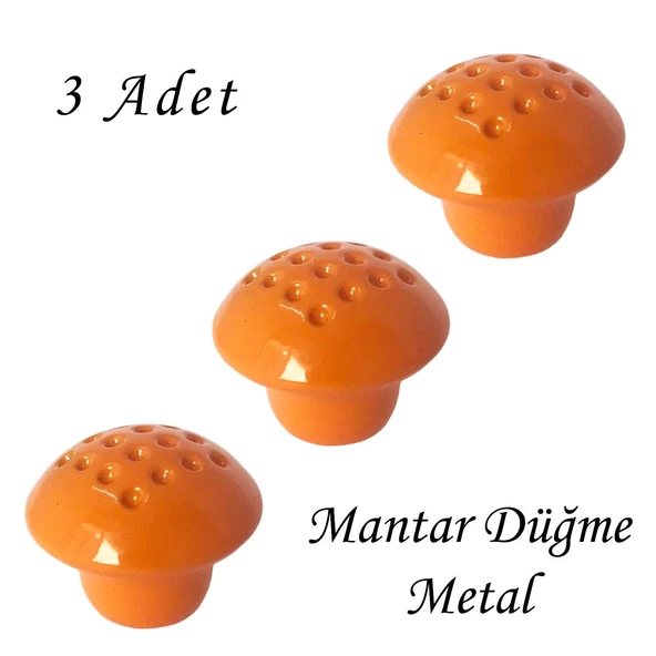 3 Adet Turuncu Noktalı Mantar Düğme Kulp Çocuk Bebek Mobilya Çekmece Dolap Kapak Kulbu Metal Kulp Aksesuarları Vidalı ürün görseli 1
