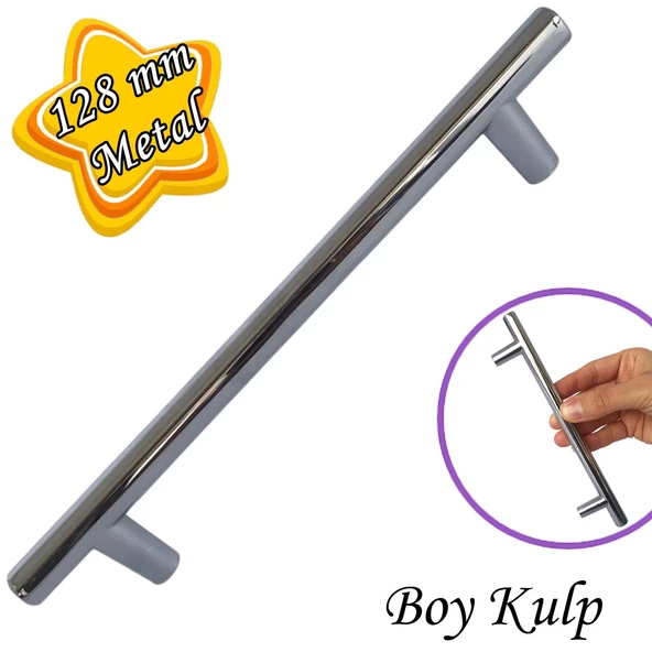 Boy Kulp Krom 128 mm Kulp Mobilya Mutfak Dolabı Çekmece Dolap Kapak Kulpu Kulbu Metal Kulpları ürün görseli 1