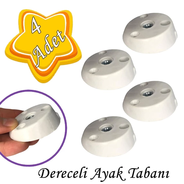 4 Adet Dereceli Ayak Tabanı Beyaz Mobilya Masa Sehpa Ayağı Bağlantı Aparatı Açılı  Plastik ürün görseli 1
