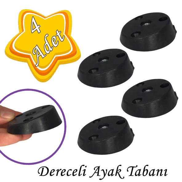 4 Adet Dereceli Ayak Tabanı Siyah Mobilya Masa Sehpa Ayağı Bağlantı Aparatı Açılı  Plastik ürün görseli 1