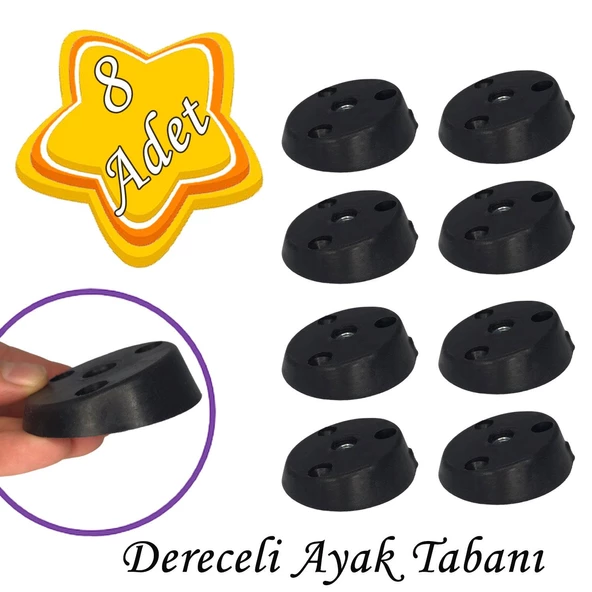 8 Adet Dereceli Ayak Tabanı Siyah Mobilya Masa Sehpa Ayağı Bağlantı Aparatı Açılı  Plastik ürün görseli 1