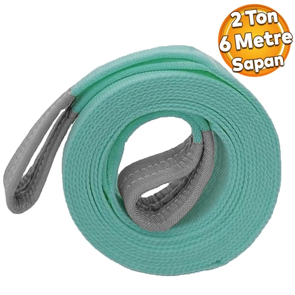 Yük Kaldırma Taşıma İndirme Halat Sapan Polyester Spanzet 2 Ton 6 Metre Turkuaz Sağlam ürün görseli 1