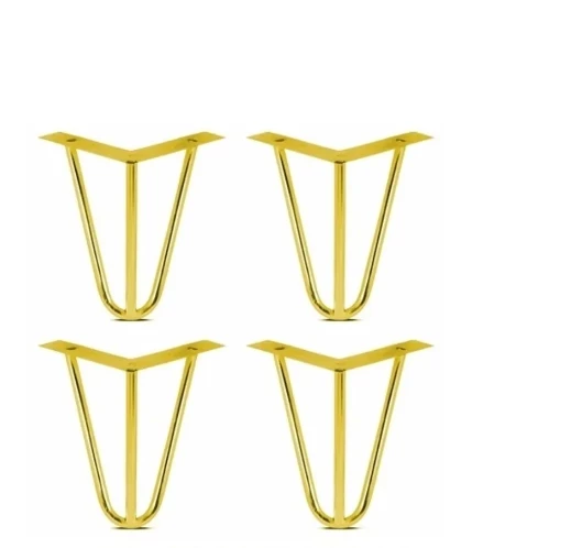 Grande Home Side Metal Ahşap ve Kütük Sehpa Ayağı 15 cm Gold 4 Adet ürün görseli 1