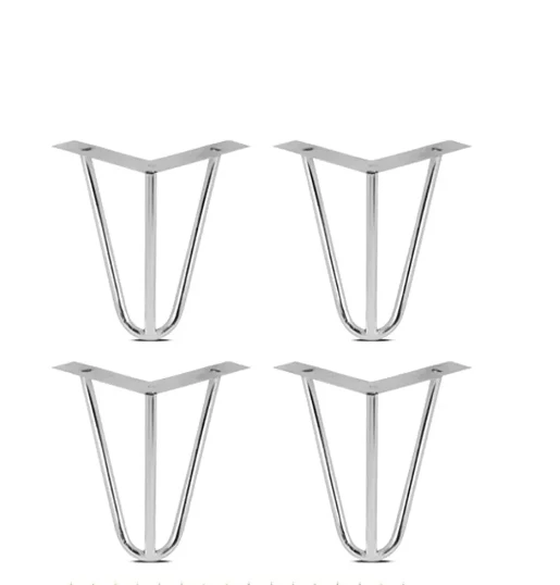 Grande Home Side Metal Ahşap ve Kütük Sehpa Ayağı 15 cm Krom 4 Adet ürün görseli 1