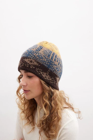 Peraluna HARMONY BEANIE Etnik Desen Kadın Triko Bere - Multi - Resim 3