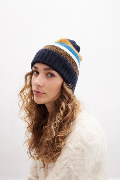 Peraluna MELODY BEANIE Çizgili Bere Triko Şapka - Multi ürün görseli 1