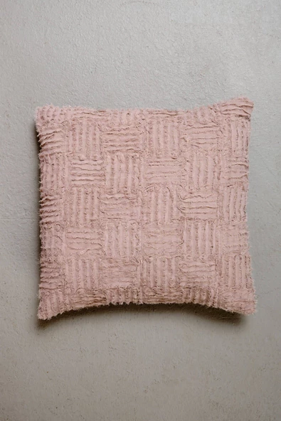 Peraluna FOAM PILLOW Şifon Şerit Triko Yastık Kılıfı 45X45 CM - Pudra ürün görseli 1