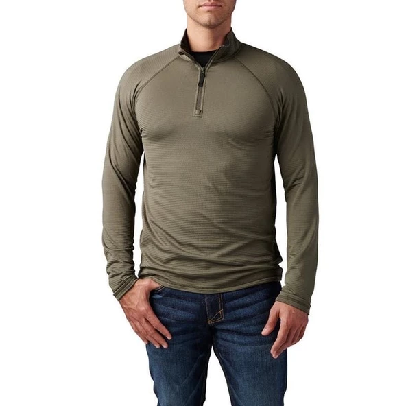 5.11 STRATOS 1/4 KISA FERMUAR SWEAT RANGER YESIL ürün görseli 1