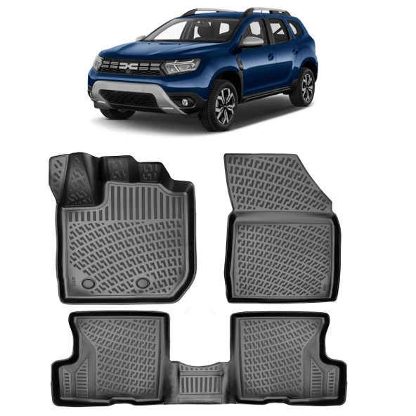 Rizline Dacia Duster 4x2 2023 Sonrası 3D Havuzlu Paspas Siyah ürün görseli 1