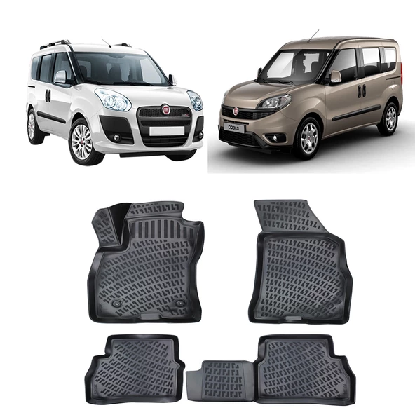 Rizline Fiat  Doblo   2010-2022 3D Havuzlu Paspas Siyah ürün görseli 1