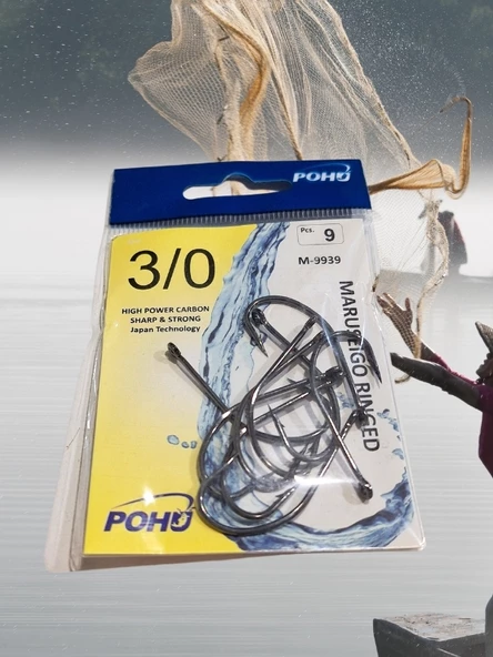 Pohu M-9939 Maruseigo Ringed 3/0 No Delikli İğne 9'lu Paket ürün görseli 1