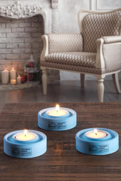 Holder | 3'Lü Set Mumluk | Tea Light Mumluk Seti | Dekoratif Şamdan Mumluk ürün görseli 1