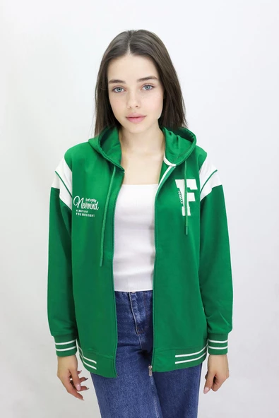 Kız Erkek Çocuk Unisex Kapüşonlu Kolej Ceket ürün görseli 1