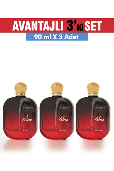 3'Lü Set Alberto Taccini  Poine Kadın Parfümü - 90 ml ürün görseli 1