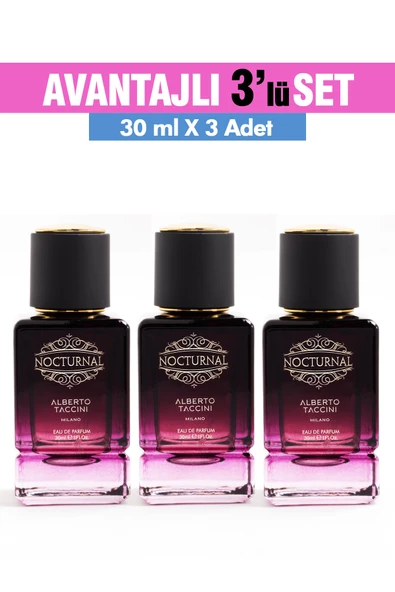3'Lü Set Alberto Taccini  Nocturnal Kadın Parfüm 30 ml ürün görseli 1