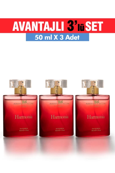 3'Lü Set Alberto Taccini  Harmonia Kadın Parfümü  50 ml - Resim 2