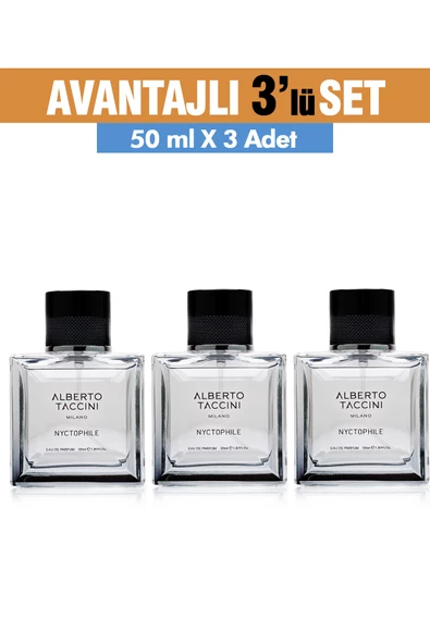 3'Lü Set Alberto Taccini  Nyctophile Erkek Parfüm 50 ml ürün görseli 1