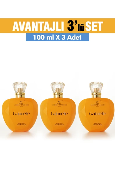 3'Lü Set Alberto Taccini  GABRIELLE Kadın Parfümü -100 ml ürün görseli 1