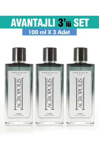 3'Lü Set Alberto Taccini  ACROPOLIS Erkek Parfümü - 100 ml ürün görseli 1